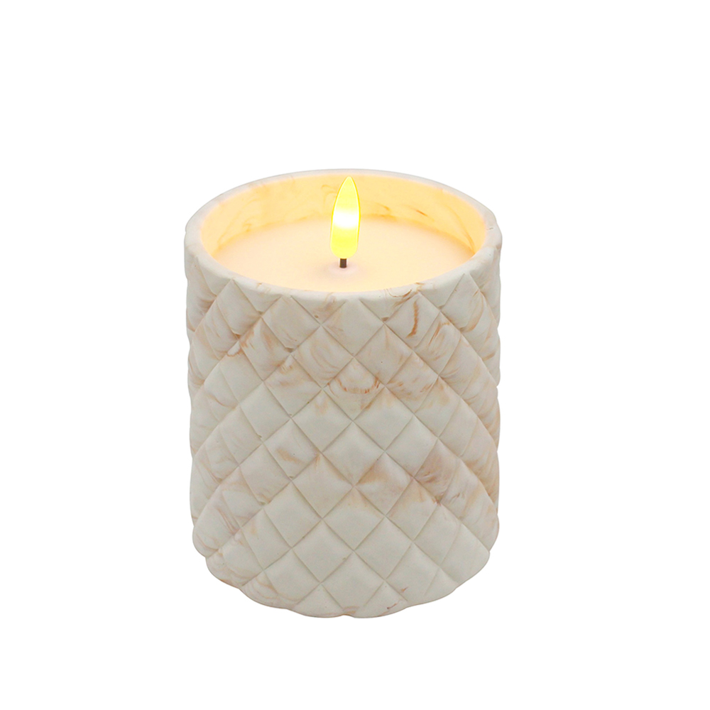 Velas LED de cemento talladas a mano